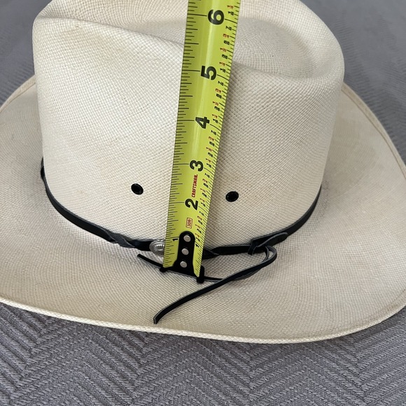 Vintage Bailey Cowboy Hat Western 7 5/8 61 Shantung Panama Straw U-Rollit USA - Picture 16 of 16
